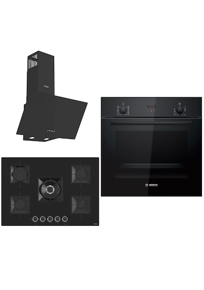 Bosch - Ferre HBF512BB1T - SS035 - D086 Siyah Ankastre Set