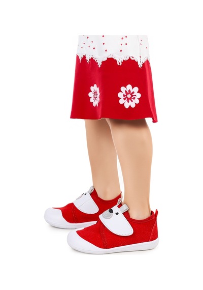 Kiko Kids Winni Cırtlı Kız Bebek İlk Adım Panduf Ayakkabı Kırmızı