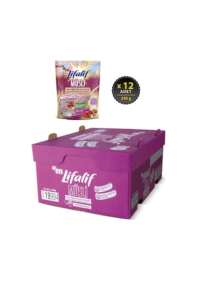Eti Lifalif İnce Öğütülmüş Müsli Hibiskuslu 12 x 250 G