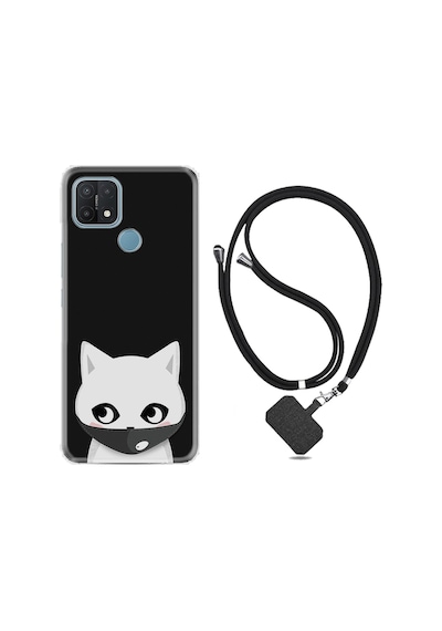 Oppo A15S Kılıf Boyun Askılı Pandemi Cat 1729