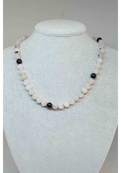 Beril Taşı Kolye 8mm (Klipsli) Altın
