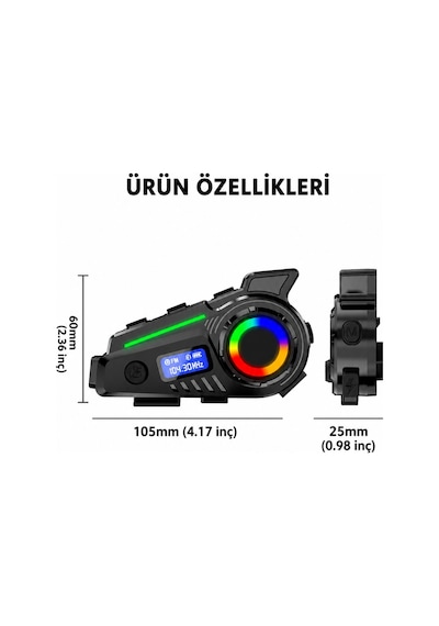 Glr K19 Kameralı Kask Kulaklığı Motosiklet İnterkom Bluetooth 5.4 Gps Sürüş Kayıt Cihazı