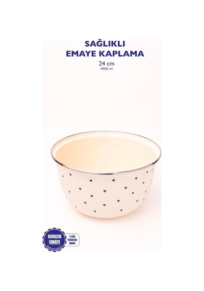 Black Cupid Emaye Karıştırma Ve Salata Kabı 24cm 4 Litre Ocağa Da Koyulabilir
