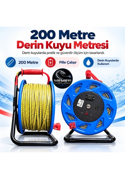 YS-3841 Derin Kuyu Su Seviyesi Ölçer 200 Metre Profesyonel Düdük Metre Diğer