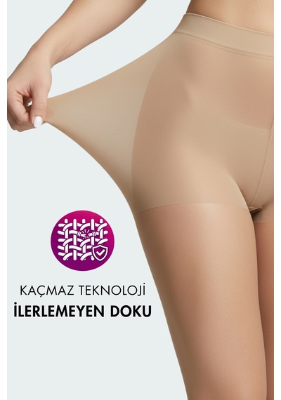 Elilom 2'li Paket Mikro Görünmez Kaçmaz Külotlu Çorap Kaçık İlerlemez, İnce Mat Ten-ten Ten - Ten