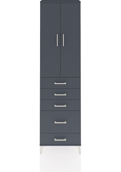 Arges Dolap 2 Raflı 5 Çekmeceli Tek Askılı 60x30x221 Antrasit... Antrasit