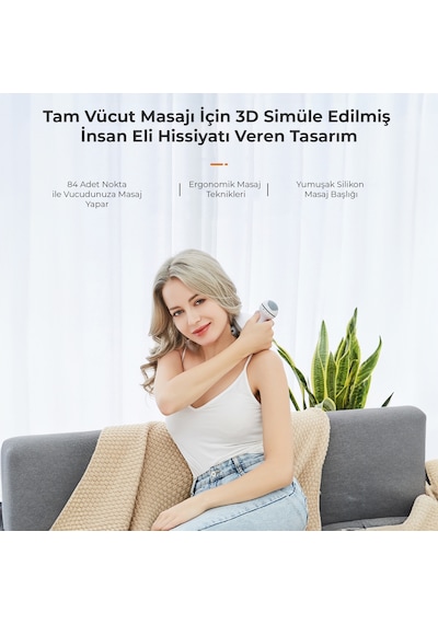 Lecoo SCM03 Taşınabilir IPX4 Kafa Bel Boyun Sırt Ayak Çok İşlevli Masaj Aleti Beyaz