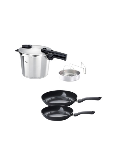 Fissler Vitaquick Premium 6 Litre Düdüklü Tencere + Tava Set Çok Renkli