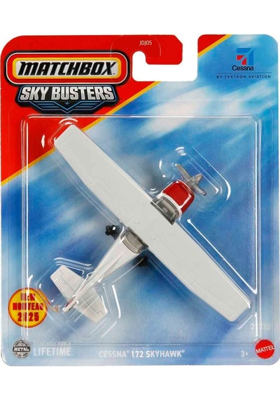 Metal Gövdeli Matchbox Sky Busters Mbx Cessna 172 Skyhawk Uçak Oyuncak Lisanslı Model Uçağı
