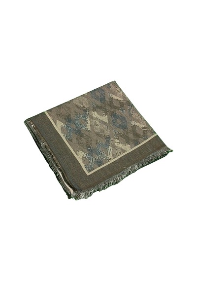 Mim Eşarp Ebruli Kışlık Desenli Eşarp 95x95 Cm Vizon - Gri