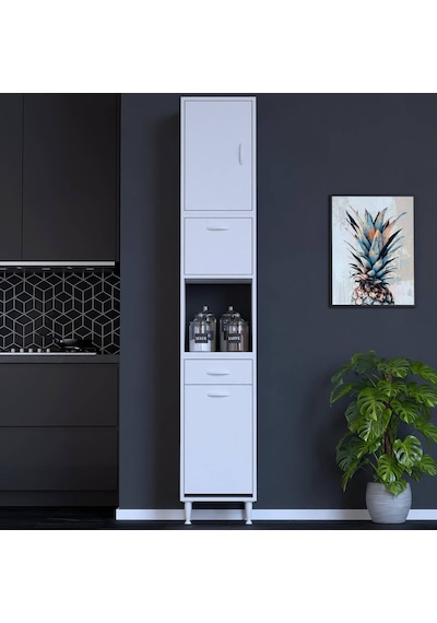 Modilayn Ece Çok Amaçlı Mutfak Dolabı Fırın Bölmeli, Çekmeceli, Kapaklı Ve Sepetli 45 Cm Beyaz Modilayn Ece Çok Amaçlı Mutfak Dolabı Fırın Bölmeli, Çekmeceli, Kapaklı Ve Sepetli 45 Cm Beyaz