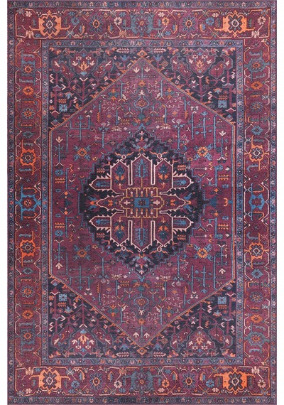 Folk Vintage Desenli Dokuma Taban Dekoratif Bordo Halı Ba 18 Bej