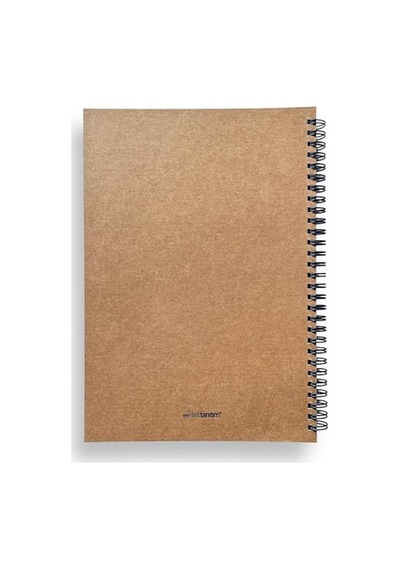 Spiralli Defter, Kraft Kapaklı, B5 Boyutunda 182x257 Mm , 100 Yaprak Çizgili Çok Renkli