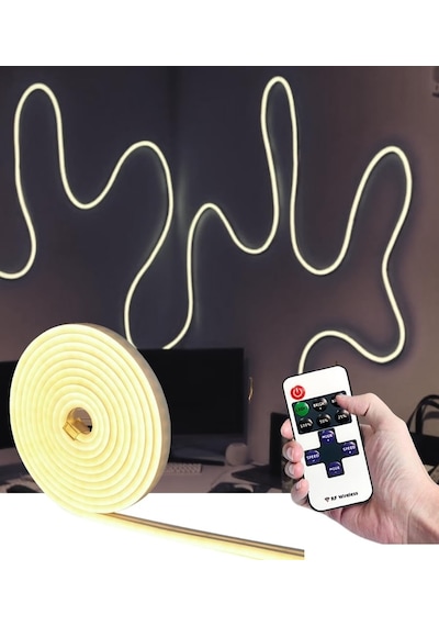 Dükkan 12v Trafolu Neon Led Işık Tak-çalıştır Trafolu Neon Şerit Led Esnek Silikonlu Aydınlatma Led Hortum 5 Me