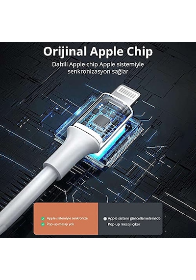 İphone Lightning 2.4a Data Ve Şarj Kablosu Siyah 2 Metre Diğer