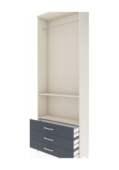 Arges Dolap 2 Raflı 3 Çekmeceli Tek Askılı 88x30x243 Aytaşı-antrasit Aytası