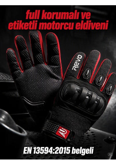 Revo Dokunmatik Ekran Uyumlu Erkek Motosiklet Eldiveni S