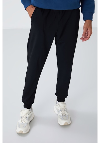 Tommy Life Lacivert Klasik Cepli Standart Kalıp Manşetli Erkek Eşofman Alt - 84652 Lacivert