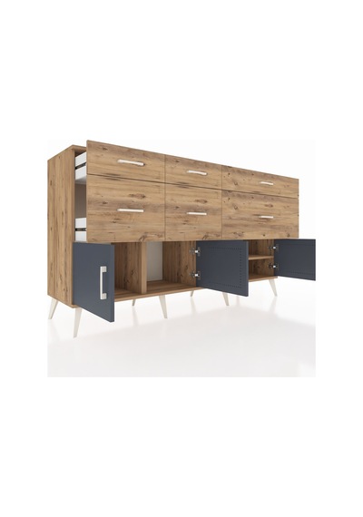 Kronos Konsol Tek Raflı 6 Çekmeceli 4 Kapaklı 176x59x99 Çam-antra Çam-antrasit/çam Kronos Konsol Tek Raflı 6 Çekmeceli 4 Kapaklı 176x59x99 Çam-antra Çam-antrasit/çam