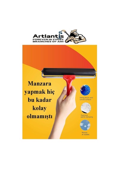 Kauçuk Baskı Merdanesi 15 Cm Metal 1 Adet Plastik Linol Baskı Merdanesi Silindir Rulo Merdane Vinil Baskı Yapıştı