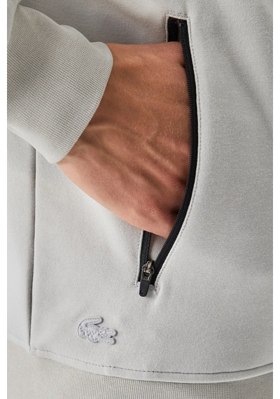 Lacoste Regular Fit Ayarlanabilir Kapüşonlu Baskılı Gri Erkek Sweatshirt Gri