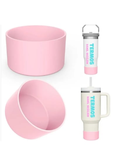 Quencher - Iceflow - Lumin - Yeni Nesil Pipetli Termos Aksesuarı Kalın Silikon Taban Koruyucusu Pembe