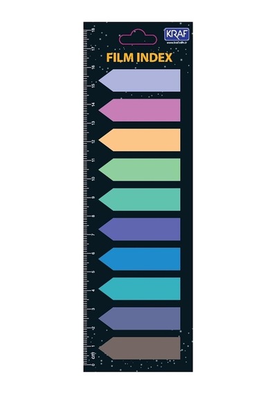 Şeffaf Yapışkanlı Not Kağıdı Seti, 75x75mm, 50 Yaprak, 10 Renk