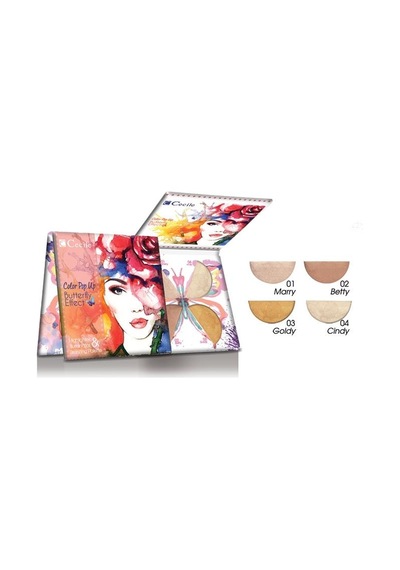 Cecile Color Pop Up Butterfly Effect Highlighter 4 lü Palet
