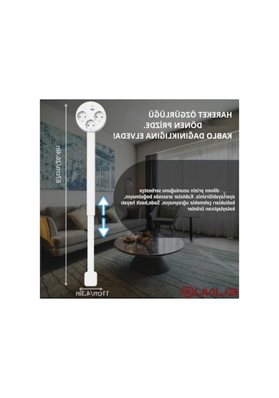 Genişletilebilir Dönen Priz, 3 Ac Çıkışlı Ve Usb Portlu