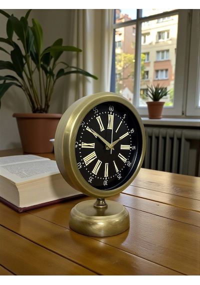 Time Art 25 X 20 Eskitme Metal Masa Saati Çok Renkli
