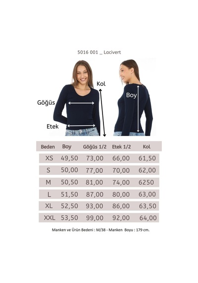 V Yaka Slim Fit Tişört-lacivert Lacivert