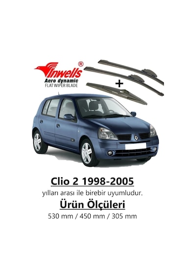 Renault Clio 2 Ön+arka Muz Silecek Takımı 1998-2005