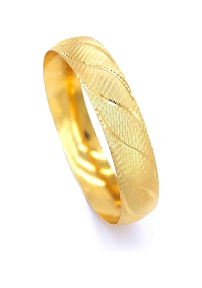 Ferizz 22 Ayar Altın Kaplama Kadın Bilezik 15Mm Kalınlık Blz-1078 Altın