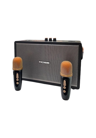 Rose Hp-615 Çift Mikrofonlu Karaoke Taşınabilir Şarjlı Bluetooth Hoparlör