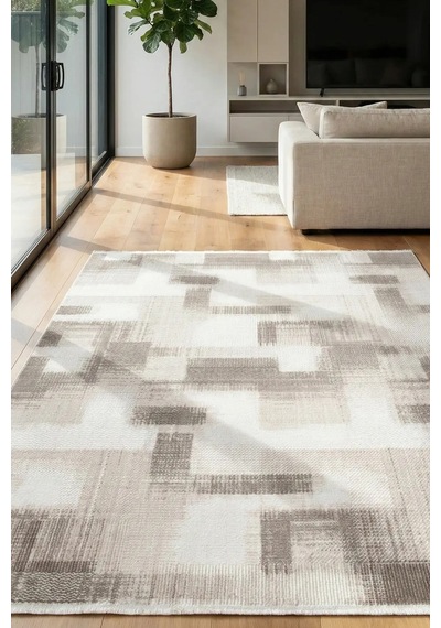 Aliza Plus 3403 Kahverengi - Rahat Ve Modern Akrilik Halı Kahverengi