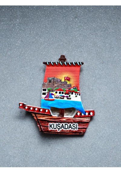 Kuşadası Kabartmalı Polyester Magnet 7cm X 7,5cm Dekoratif Hediyelik Buzdolabı Süsü Kod:1786 98089495