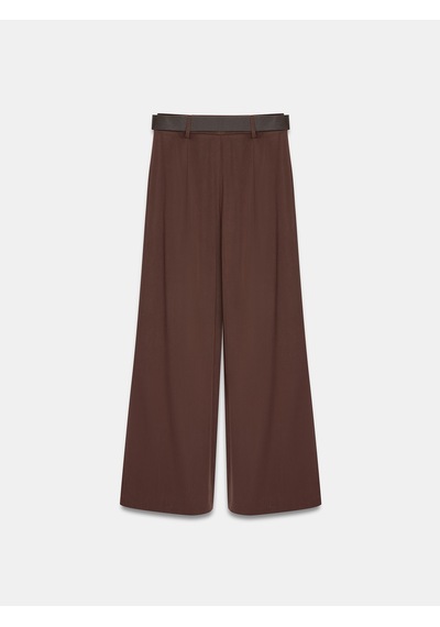 Dilvin 72692 %100 Lyocell Pileli Geniş Paça Pantolon-kahve