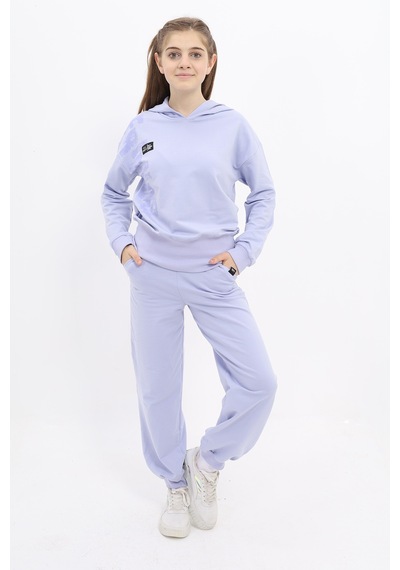 Toontoy Kids Toontoy Kız Çocuk 2'li Takım Baskılı Kapüşonlu Sweatshirt & Beli Paçası Ribanalı Cepli Jogger Eşofman Altı - 2 İplik Açık Lila Toontoy Kids Toontoy Kız Çocuk 2'li Takım Baskılı Kapüşonlu Sweatshirt & Beli Paçası Ribanalı Cepli Jogger Eşofman Altı - 2 İplik Açık Lila