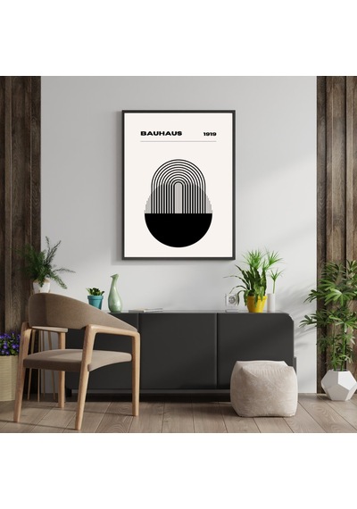 Bauhaus Minimalist Duvar Tablosu Çerçeveli 2'li Set Siyah Renk 30 X 42 Boyut/ebat