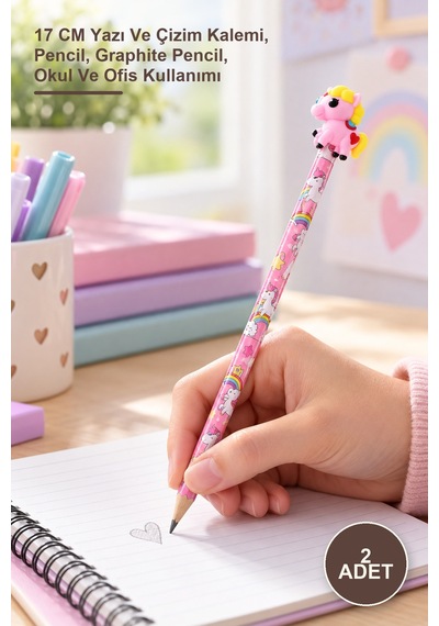 2 Adet Kurşun Kalem 17 Cm Yazı Ve Çizim Kalemi, Pencil, Graphite Pencil, Okul Ve Ofis Kullanımı 1