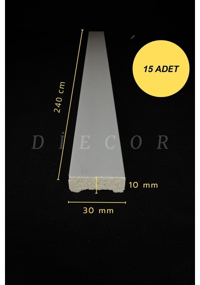 Diecor Dekoratif Boyanabilir 15 Adet 3 Cm Polistren Duvar Çıtası Beyaz 30 X 10 Model:xa193