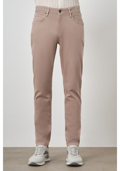 Morven Erkek Bej Pamuk 5 Cep Slim Fit Jean Kot Pantolon 25ms003036653 Bej