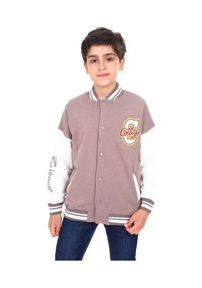Toontoy Erkek Çocuk Baskılı Kolej Hırka Kahve