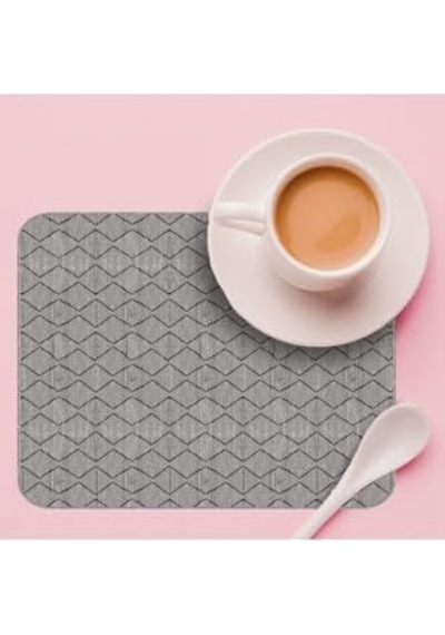 Yıkanabilir Bulasik Kurutma Mati Kurulama Bezi Kurutma Örtüsü Tezgah Üstü Bulaşıklık 40x50 Cm, Gri-1 Açık Gri
