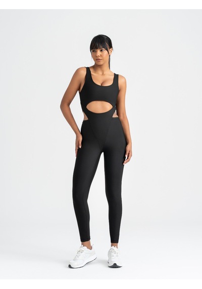 Lismina Bold Curve Spor Tayt Tulum Siyah