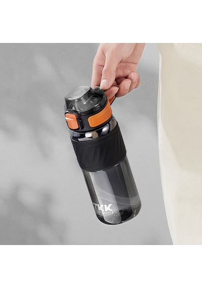 Tkk T1025 Çift Kullanım Pipetli/rahat İçim Siyah Tritan Matara 600ml