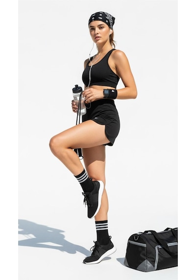 Plus Scorpion Unisex Tenis Çorabı 3 Lü Set Pamuklu, Nefes Alabilir, Günlük & Spor Kullanımına Uygun Siyah Çorap Siyah