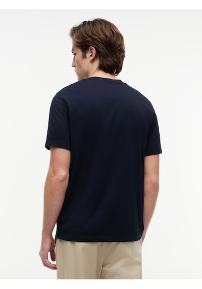 Tommy Hilfiger Scrıpt Stack Regular Tee Erkek Mavi T-shirt - Mw0mw43224