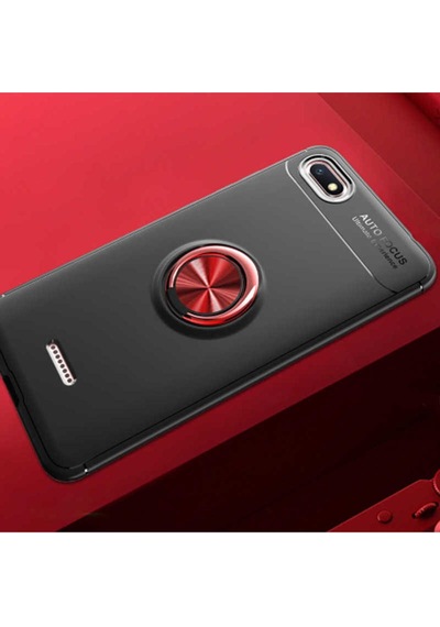 Xiaomi Redmi 6a Kılıf Zore Ravel Silikon Kapak Siyah-Kırmızı