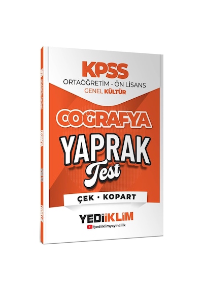 Yediiklim 2026 Kpss Ortaöğretim Ön Lisans Coğrafya Çek Kopart Yaprak Test